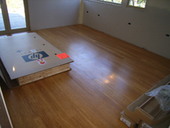 Completed office compressed bamboo floor