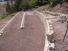 Boral Keystones laid in a concave curve
